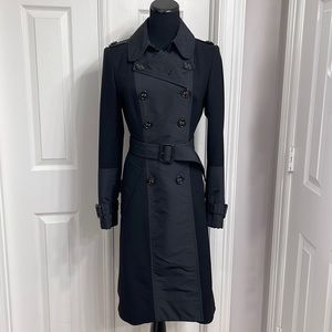 Burberry Prorsum Black wool trench coat sz 40/US 6 Newly dry cleaned. Authentic